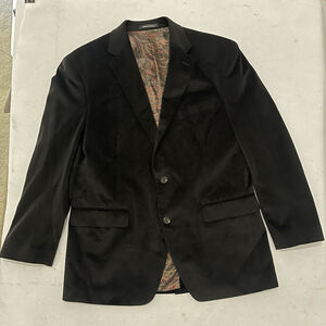 Ralph Ralph Lauren Corduroy Blazer Men 40R Black Sport Coat Jacket Paisley Lined